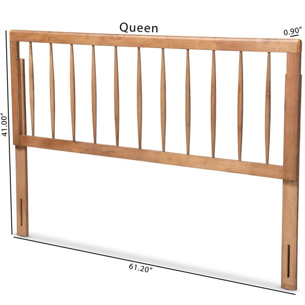 Baxton Studio Valin Modern and Contemporary Ash Walnut Finished Wood King Size Headboard